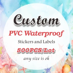 500PCS PVC Waterproof Stickers Custom Stickers and Customized Logo Wedding Birthday Gift Box Stickers Design Your Own Stickers