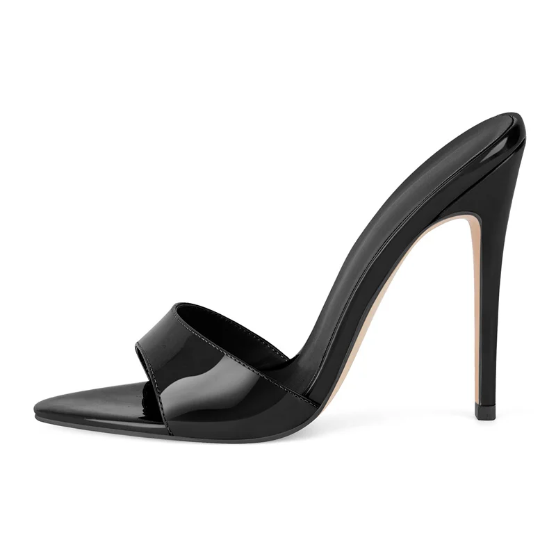 

Onlymaker Women Peep Toe Mules Slip On Thin High Sandals Big Size Classic Fashion Lady Sandals
