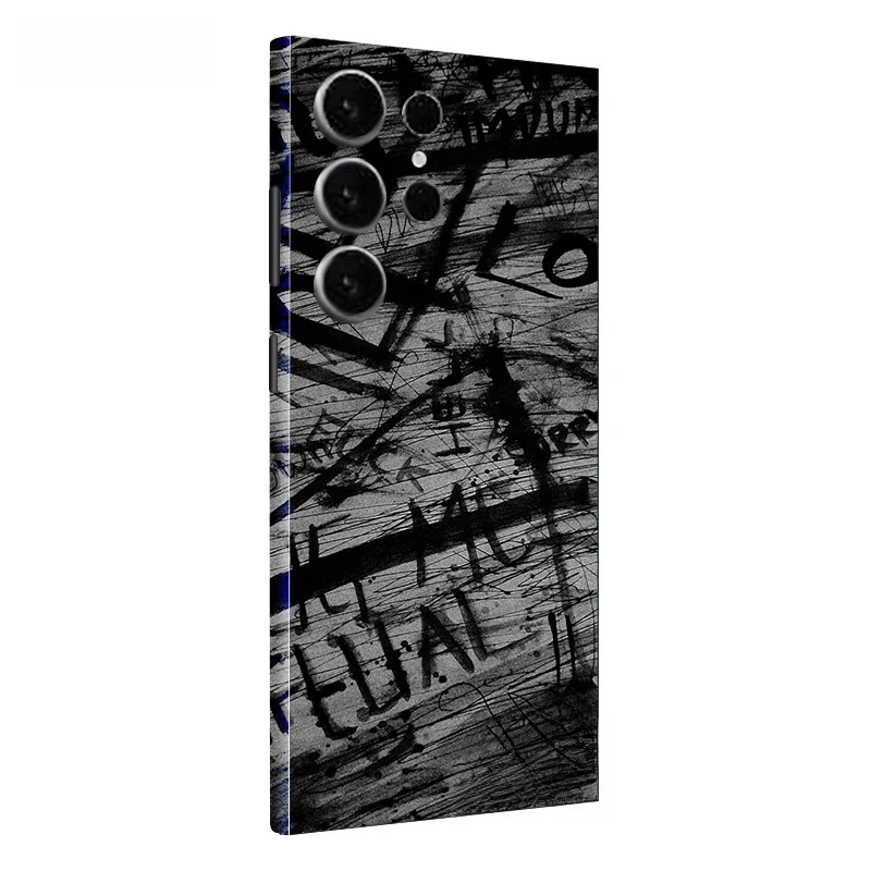 Peau de décalcomanie colorée pour Samsung Galaxy S24 S23 S25 Ultra Plus S24Ultra, protecteur d'écran arrière, autocollant de pierres enveloppantes