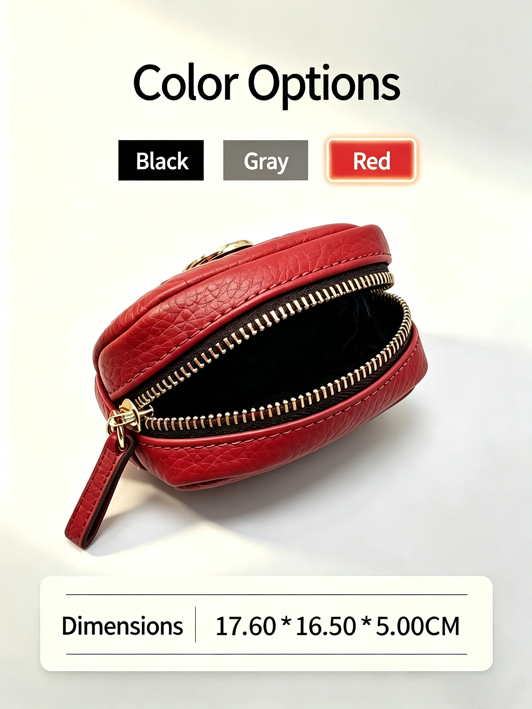 Mini bolso de mano de cuero PU texturizado multicolor para mujer, monedero portátil con cremallera, bolsa de cosméticos para viajes diarios