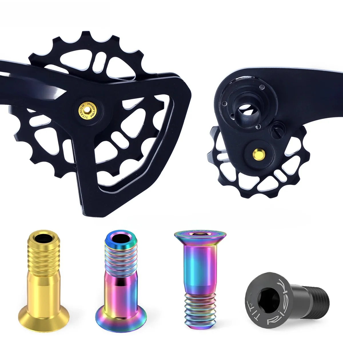 AliExpress RISK 2pcs/bag Road Mountain Bike Bicycle M5*14.2mm Shift Rear Derailleur Pulley Jockey Wheel Fixing Bolts Screws Titanium Alloy