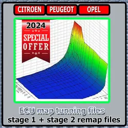 ECU-remap-vijlen voor Citroen Peugeot Opel - Diagnostisch autoreparatietool met Stage 1- en Stage 2-remap-vijlen om de voertuigkracht te verbeteren