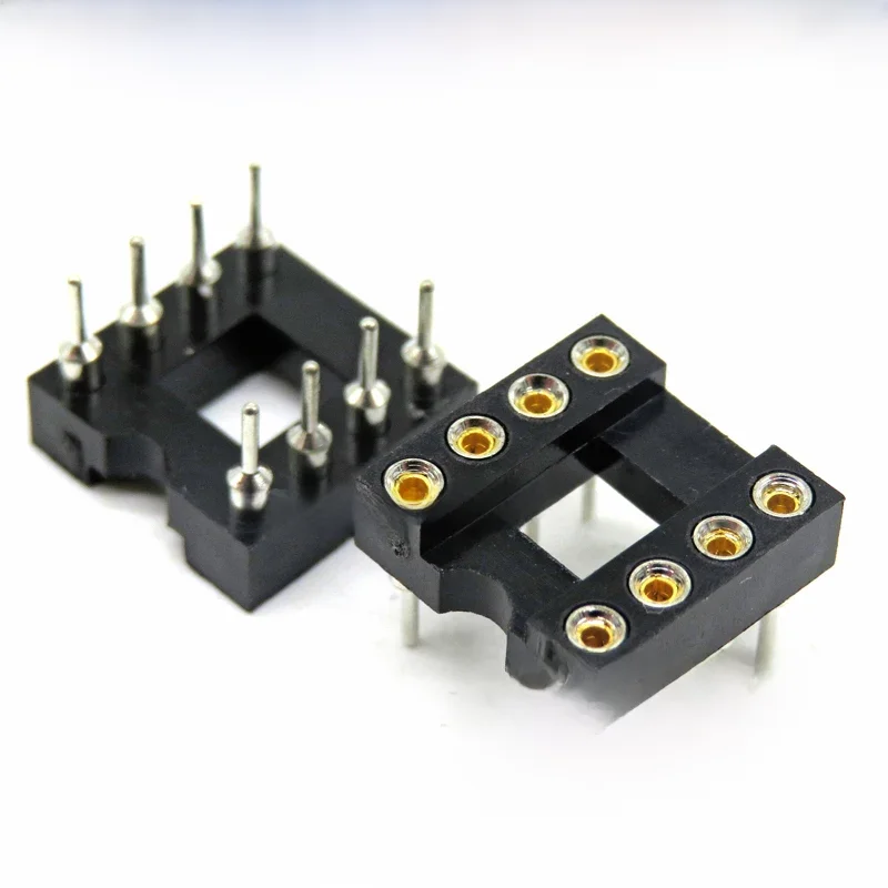 20 sztuk DIP8 Okrągły otwór 8 pinów 2,54 MM DIP IC Adapter gniazd Typ lutowania 8 PIN Złącze IC — zdjęcie 2