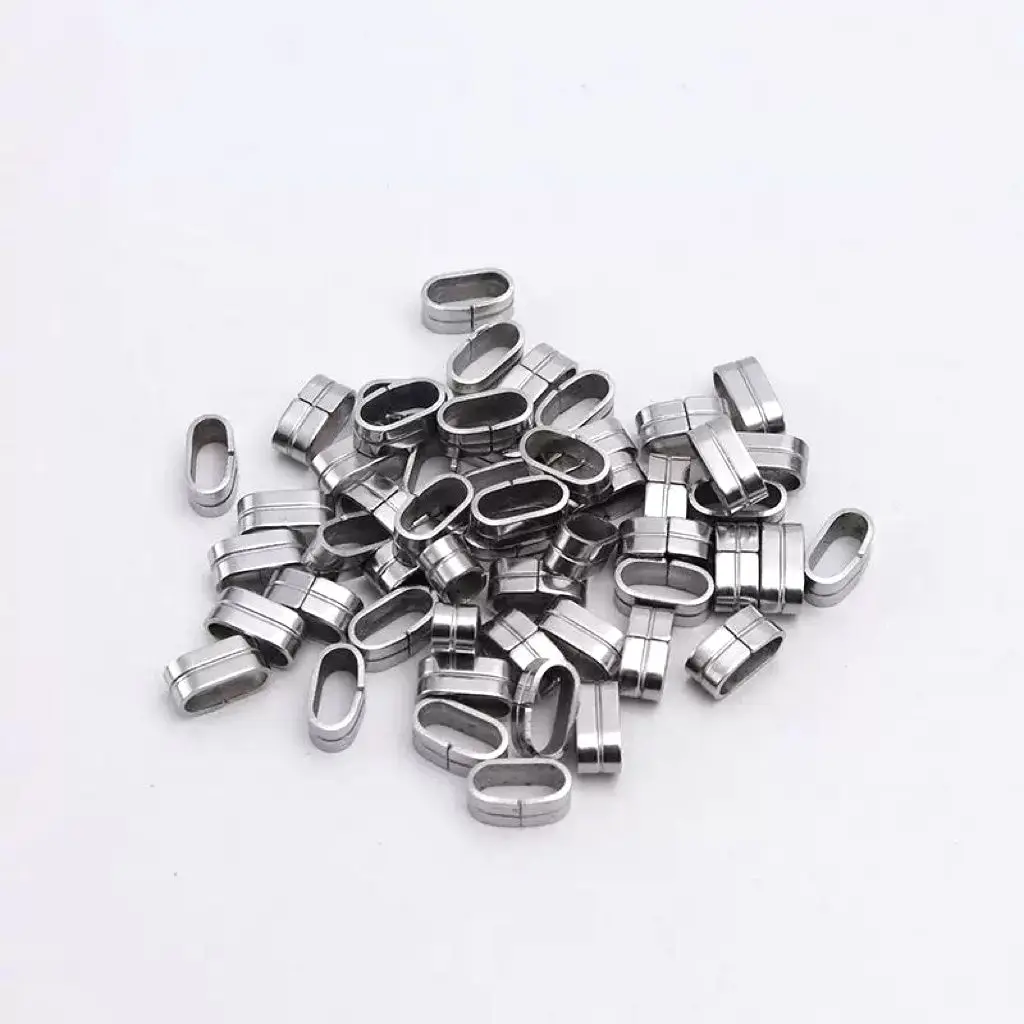 

100 pieces of 10*3mm Stainless Steel Tube Casing Bracelet Positioning Beads Silicone Sleeve Jewelry Accessory