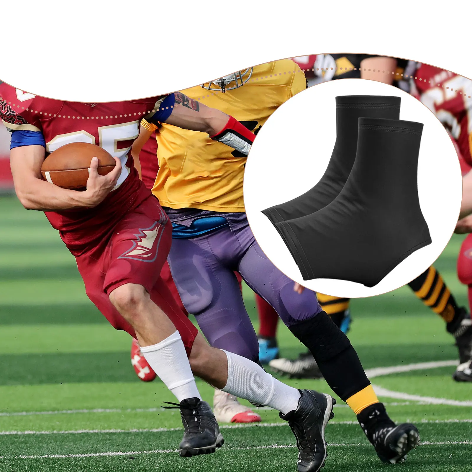 1 Pair Soccer Non Slip Cleat Sleeves Cleat Wraps Ankle Support Polyester Spandex,Cleat Wraps Set Debris Protection for  Hockey