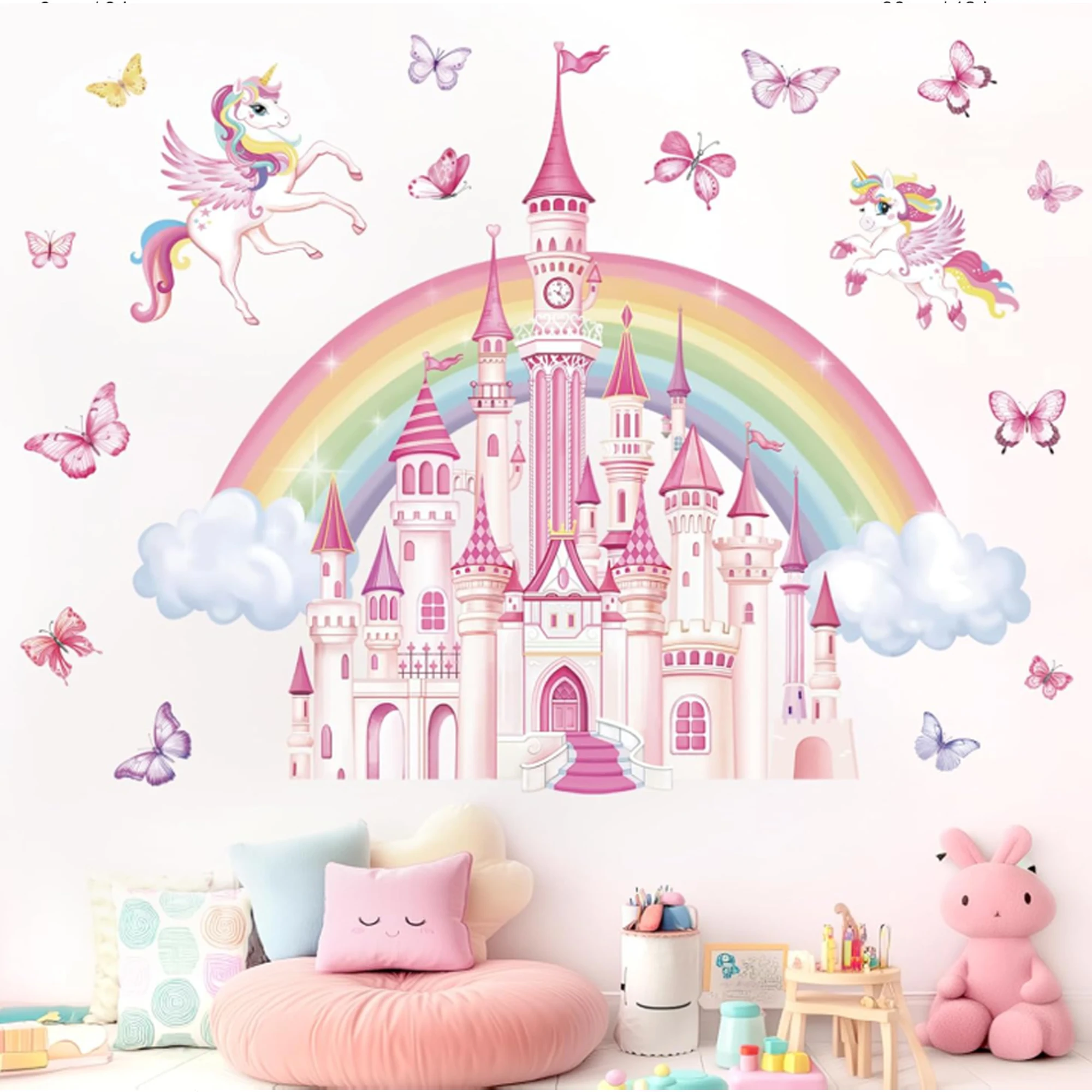สติกเกอร์ติดผนังปราสาทยูนิคอร์ - Baby Unicorn Nursery บทวิจารณ์และราคา