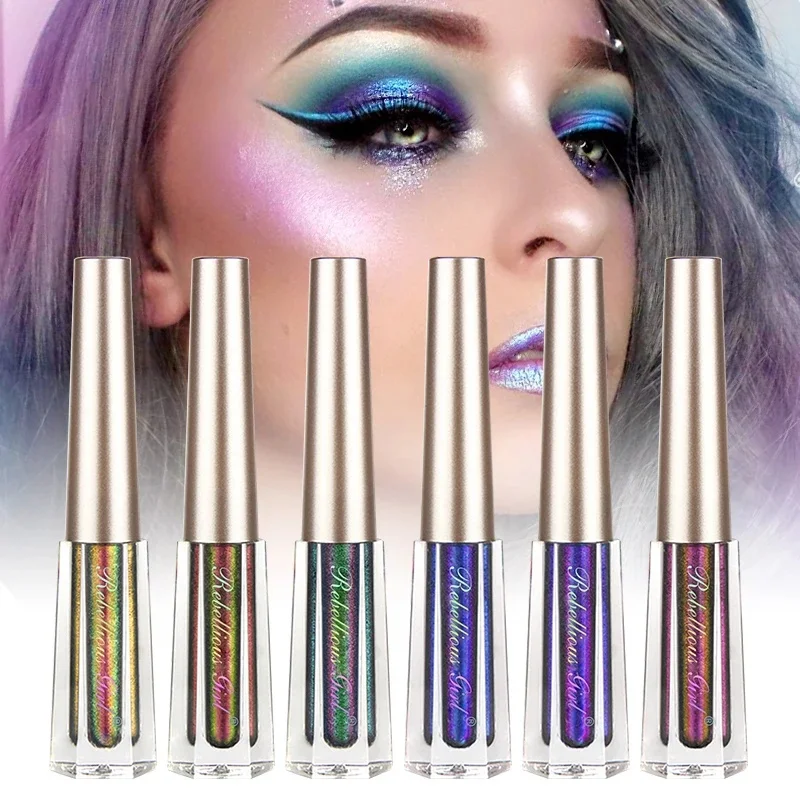 Fard à paupières caméléon, bâton de fard à paupières liquide à paillettes diamant, hautement pigmenté, métallique scintillant, longue durée, brillance, tous les maquillage