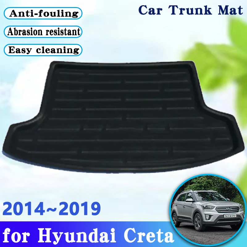 

Коврик в багажник автомобиля для Hyundai Creta Accessories ix25 Cantus 2014 ~ 2019 2018, материал EVA, легко чистящийся вкладыш для багажника, водонепроницаемый коврик для хранения