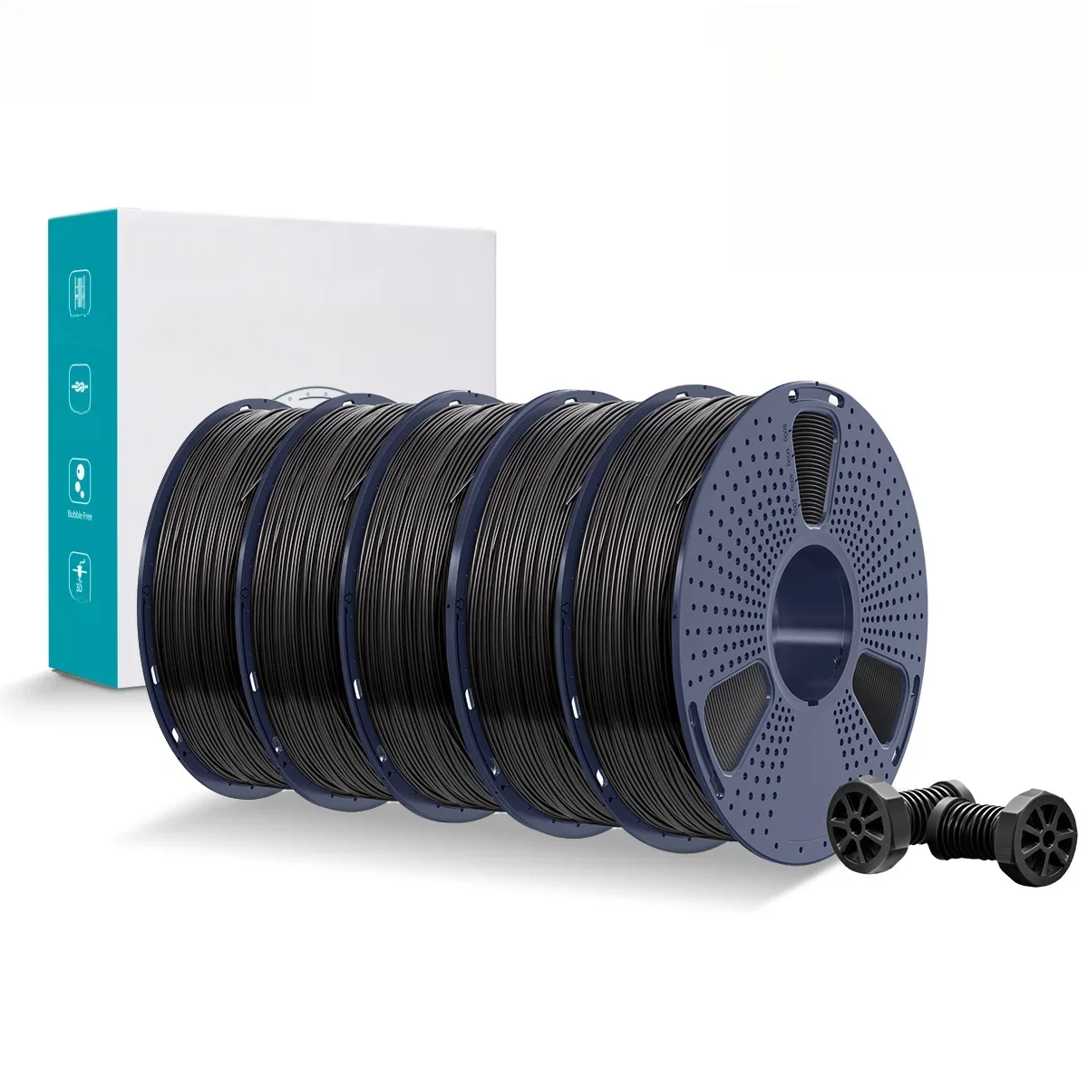 SUNLU ABS 3D Filament 5X1KG 1.75mm Hohe Festigkeit Zäh Langlebig 100% Blasenfrei Premium Druckmaterial Kompatibel mit den Meisten FDM 3D Druckern