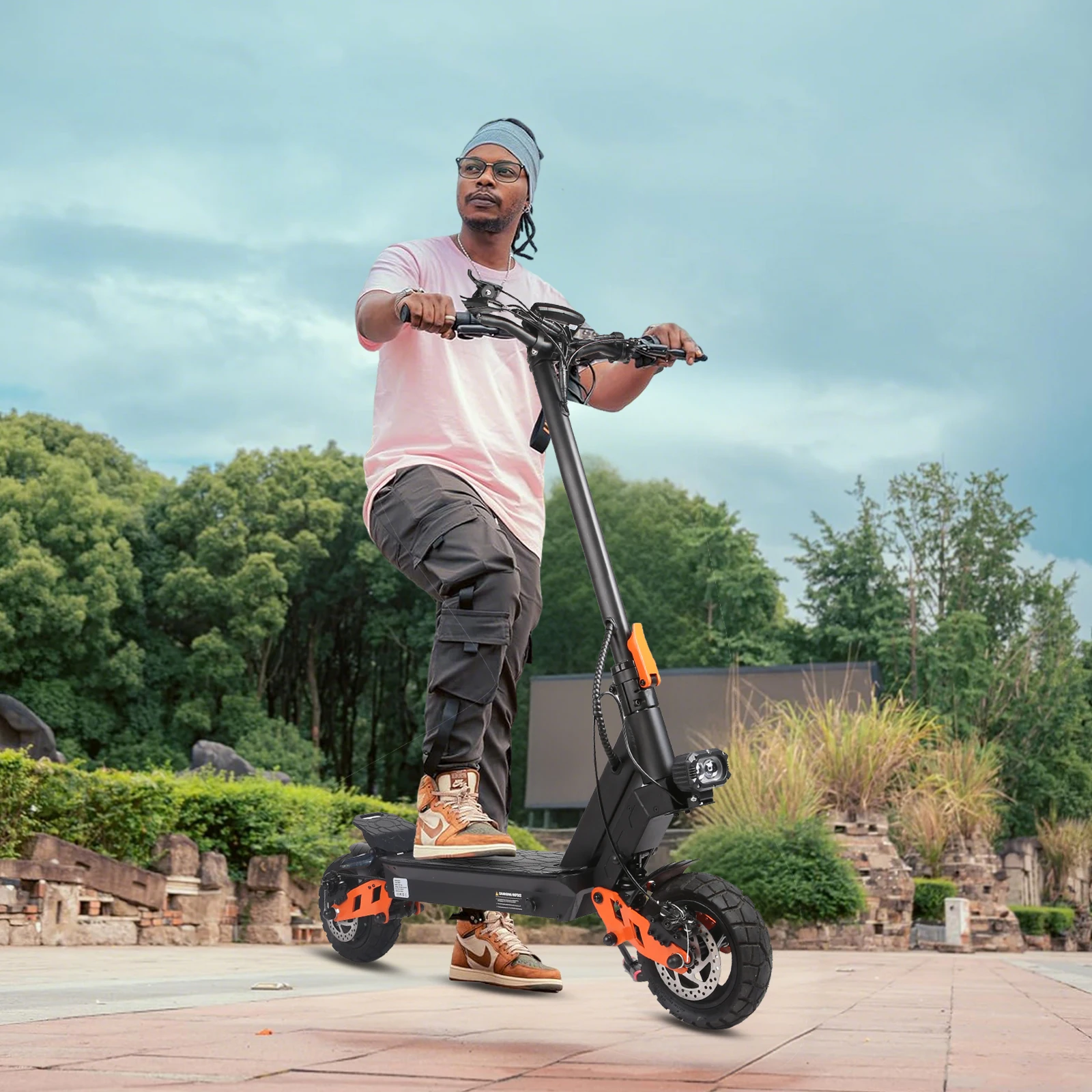 SUNNIGOO الكبار E-سكوتر 800 واط فرش السيارات 48V15AH بطارية ليثيوم قابلة للطي سكوتر كهربائي 10 بوصة الإطارات على الطرق الوعرة Escooter #6