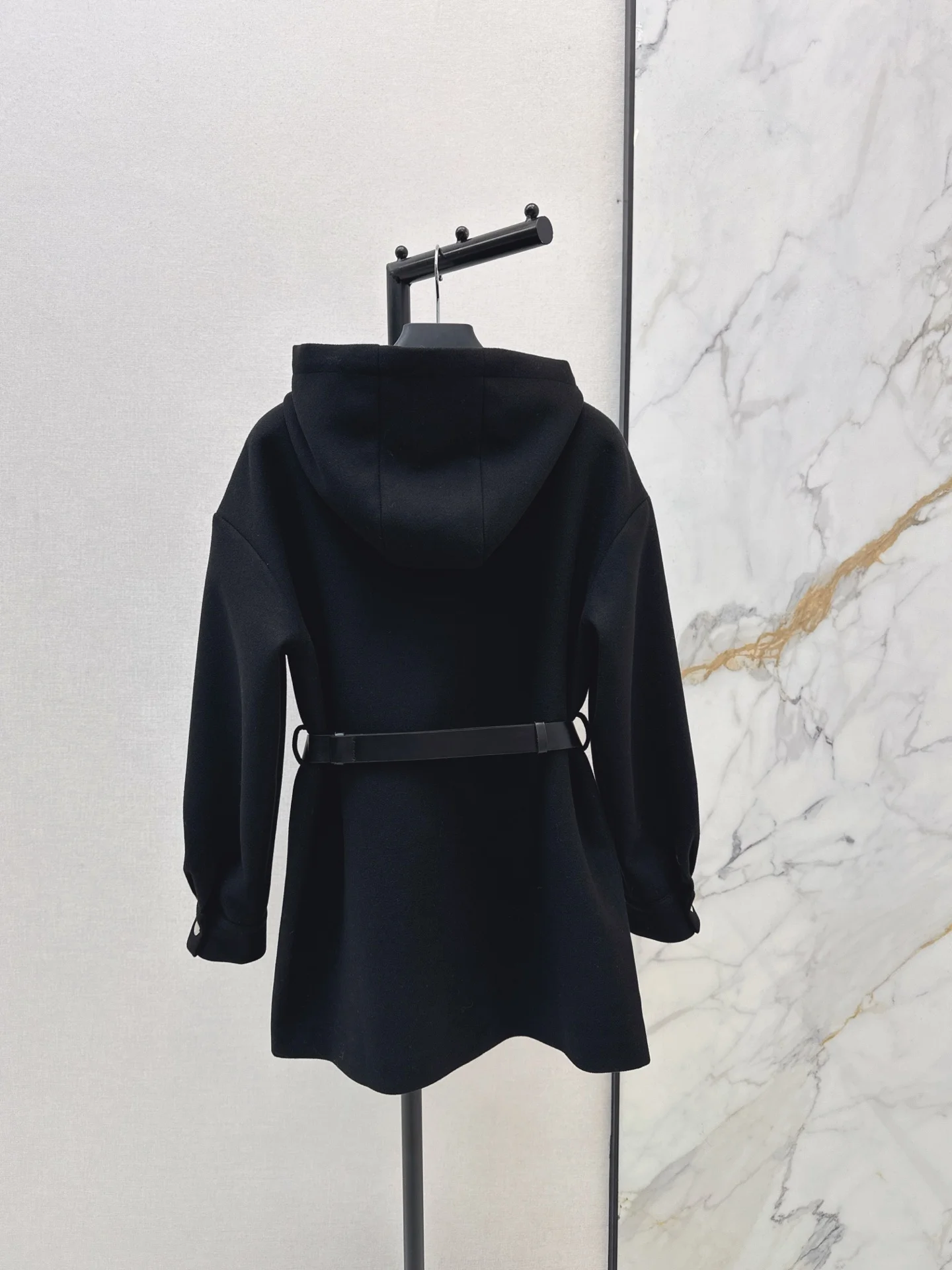 

High quality autumn and winter women's fashionable belt hooded jacket LH254