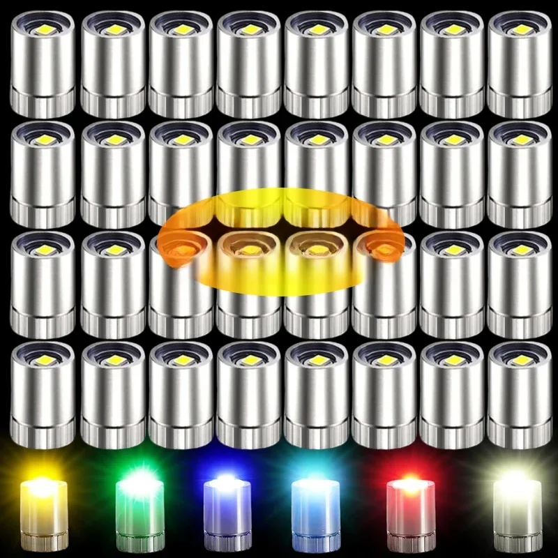 Mini ampoules miniatures à lumière LED, 60/1 pièces, pour lanterne, Base de mèche, lumières colorées alimentées par batterie, décor de fête du nouvel an et des vacances
