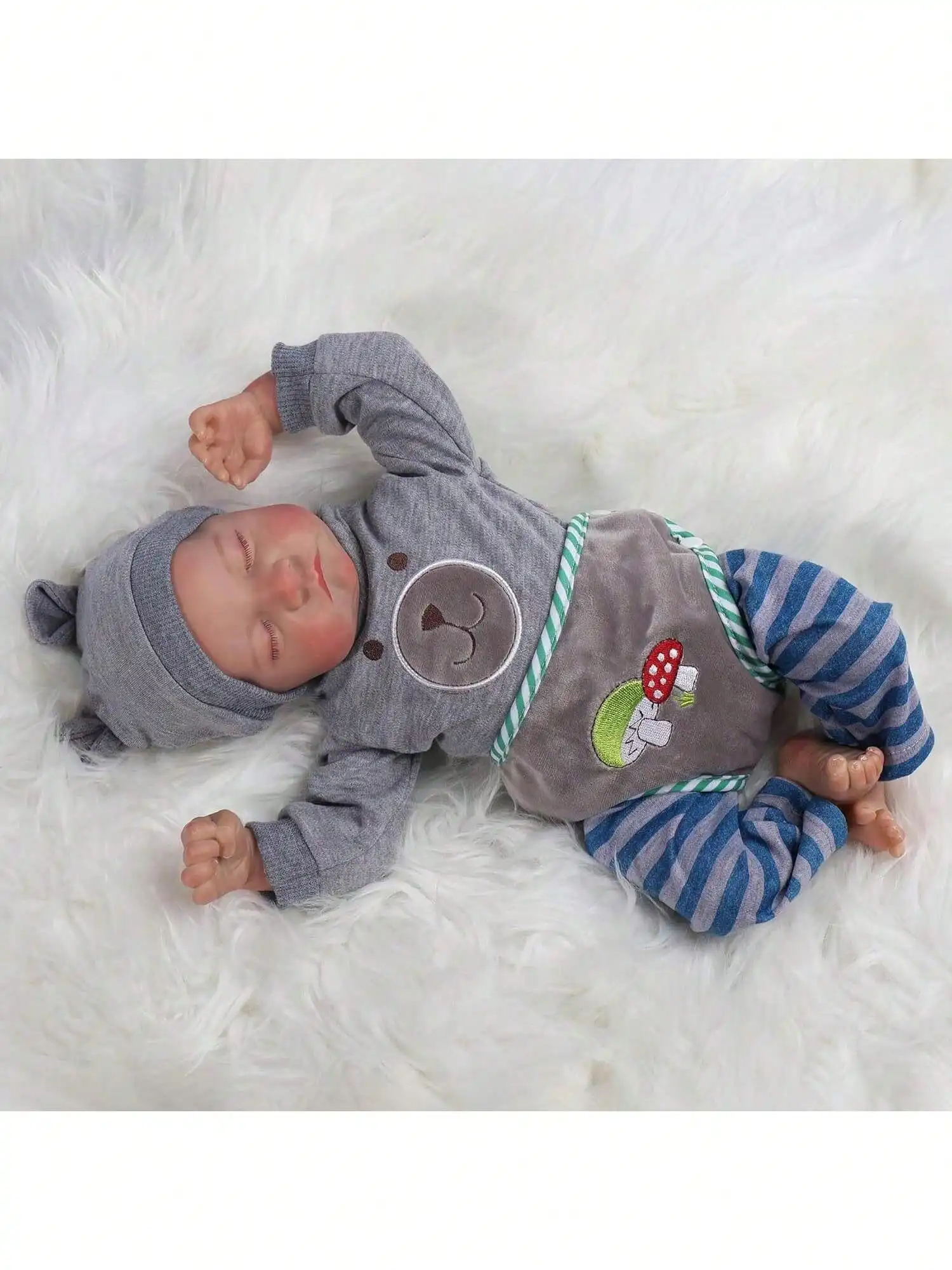 Bonecas reborn realistas-boneca realista de vinil macio fofo de 12 polegadas, bonecas flexíveis da vida real (boneca apenas/sem acessórios)