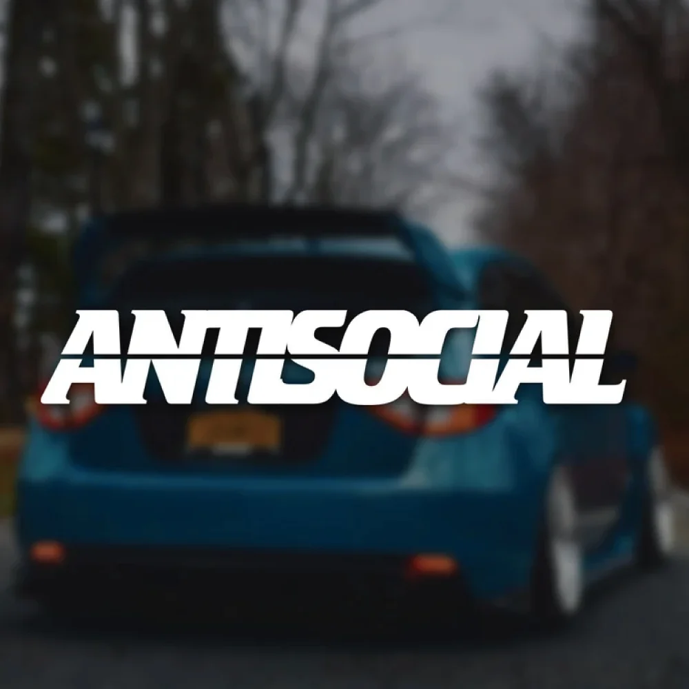 Antisocial Auto Aufkleber Windschutzscheibe Banner Nacht Laufen JDM Sport Wettbewerb Stil Wasserdichte Sonnencreme Dekorative Vinyl Aufkleber