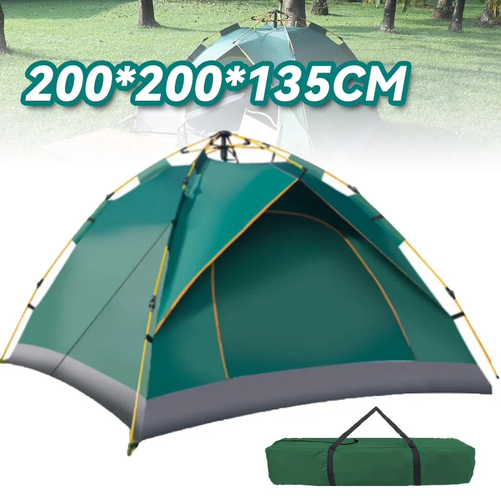 3/4 Person Ultralight Camping Tent Single Layer Portable Hiking Tent Anti-UV Coating UPF 30+ for Outdoor Beach Fishing