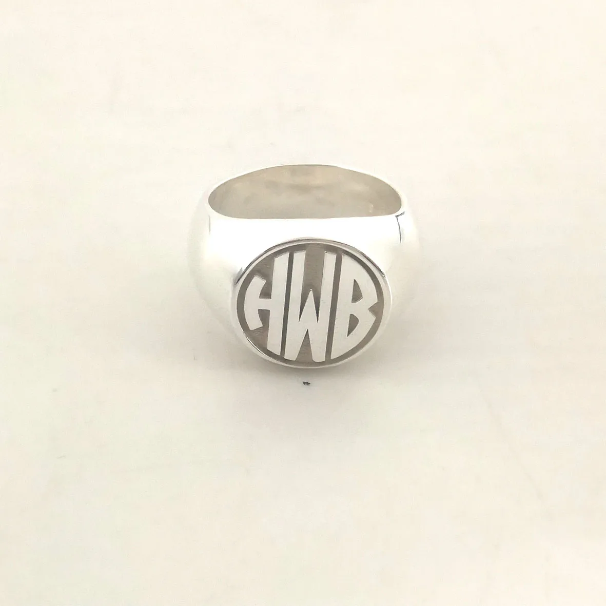Engraved Name Ring Date Year 15mm Ring for Men A-Z Old English Letter Nameplate Signet Rings Copper Jelwery