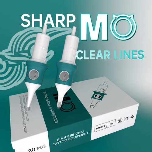 Imagen 2 del producto Agujas de tatuaje de cartucho MO, aguja de tatuaje de seguridad esterilizada desechable RM para máquinas de cartuchos, empuñaduras, 20 unids/lote, envío gratis