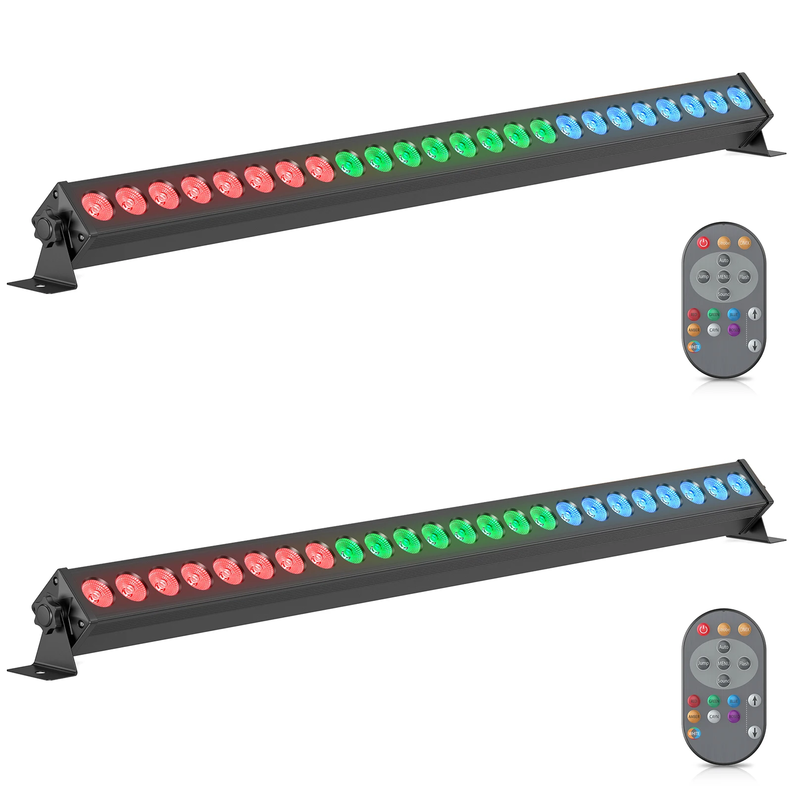 LeLeght 2Pcs 150W RGB 24PCS LEDs Wall Washer Light Stage Effect Lighting Remote Controller DMX Sound Mode for Pub Concert Party image 3