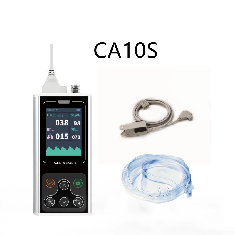 End-tidal CO2 CONTEC CA10S Capnograph ETCO2+RESP rate respiration Chargeable adult child human use & Veterinary use