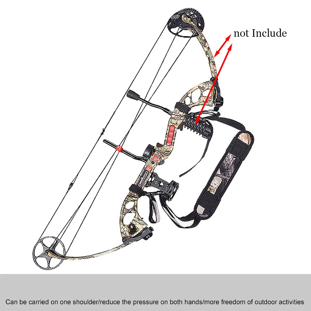 Adjustable Archery Compound Bow Belt Hunting Bag Fishing Rod Carry Shoulder Belt Strap Holder