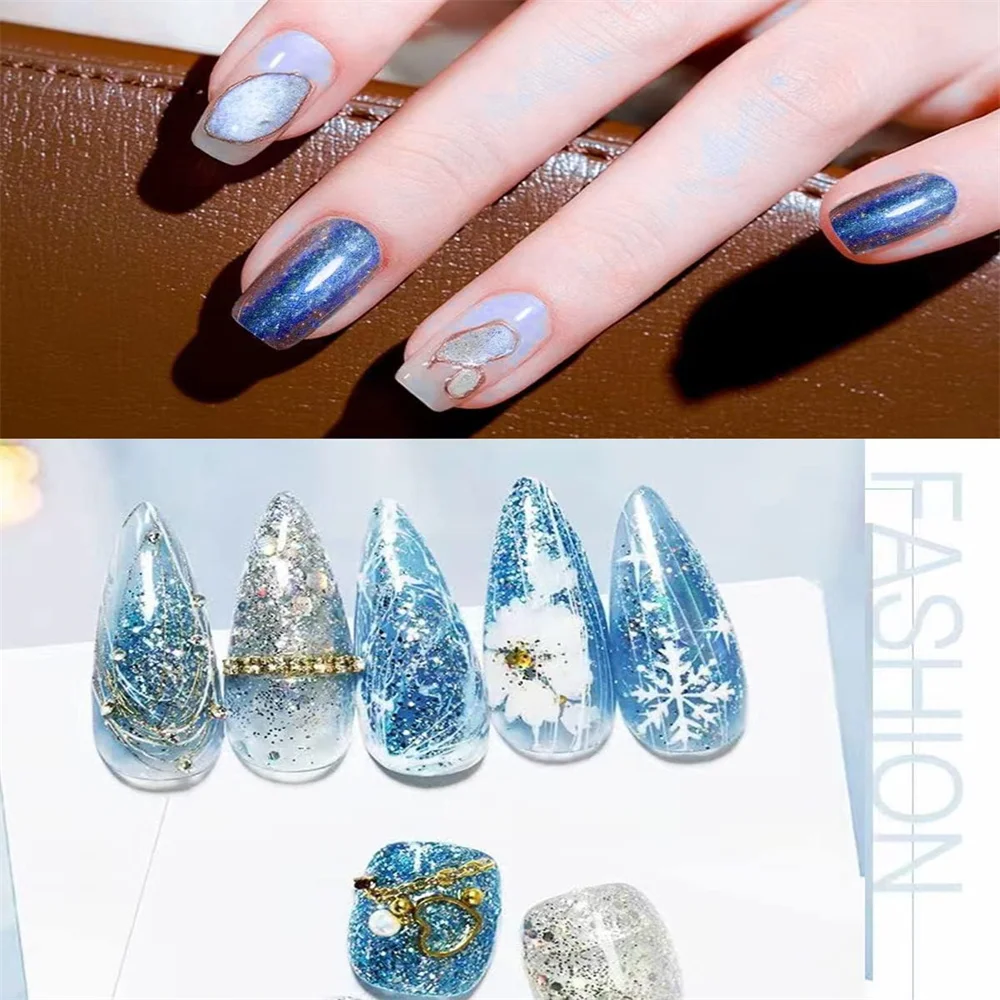 Biutee 6 Colors Nail Art Gel DIY Glitter Manicure Varnish Nail Lacquer Printing Polish Gel UV/LED Polishing Decor Nail Polish