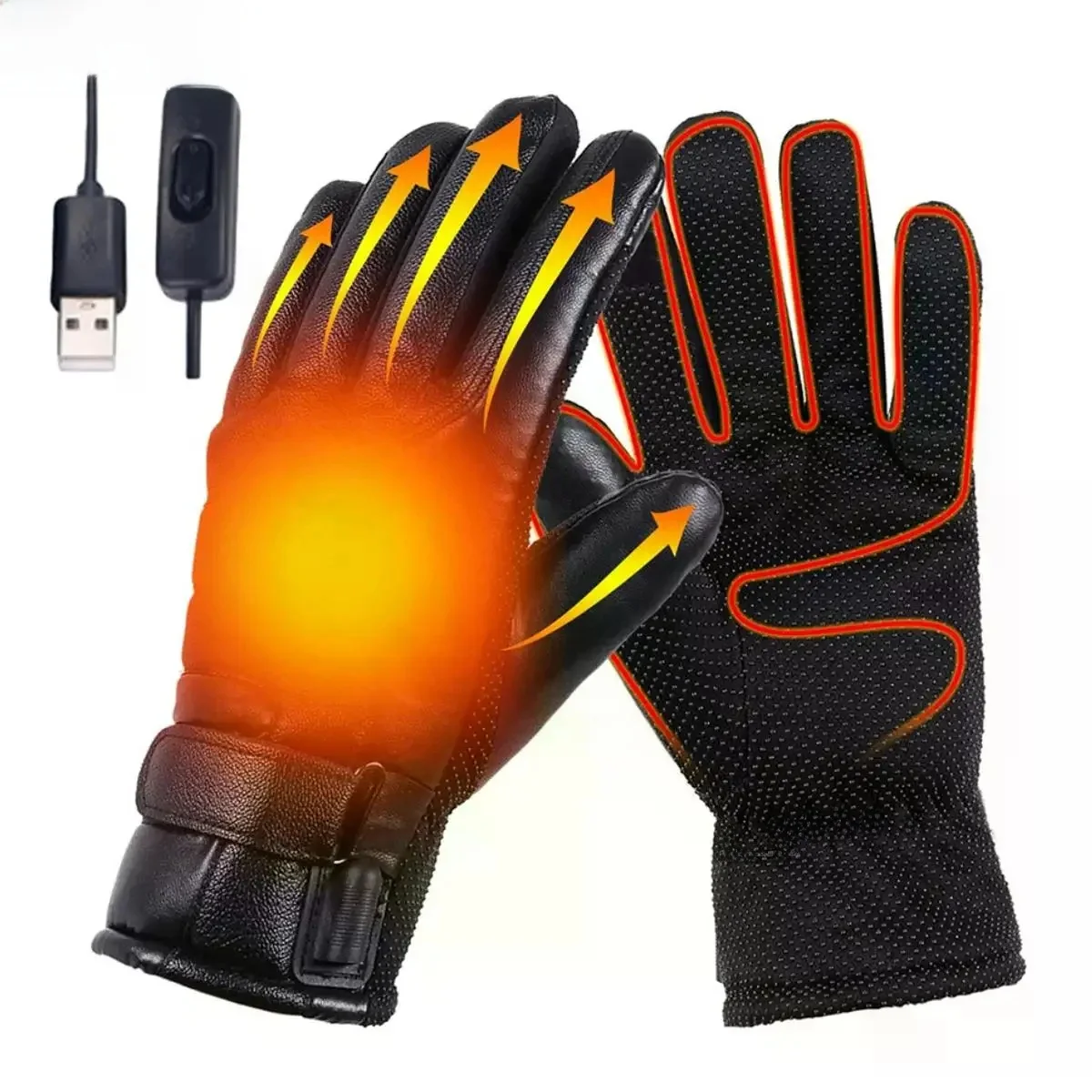 AliExpress NONE Winter Thermal Cycling Gloves Waterproof Cycling Gloves Touchscreen Hand Warmer USB Electric Gloves Heated Gloves for Motorcycle