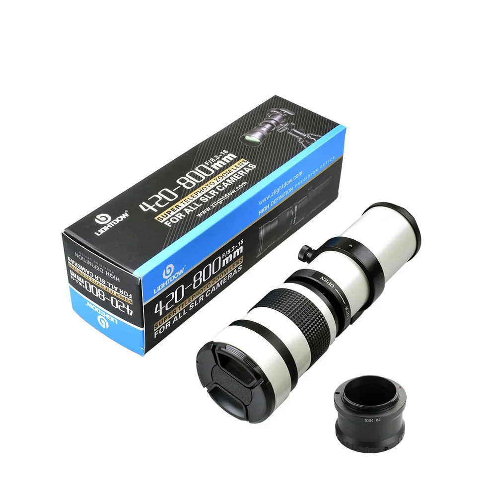 New! Lightdow Super Telephoto Manual Zoom Lens 420-800mm F8.3-16 With T2 Ring Adapter for Sony Canon Nikon Pentax Olympus