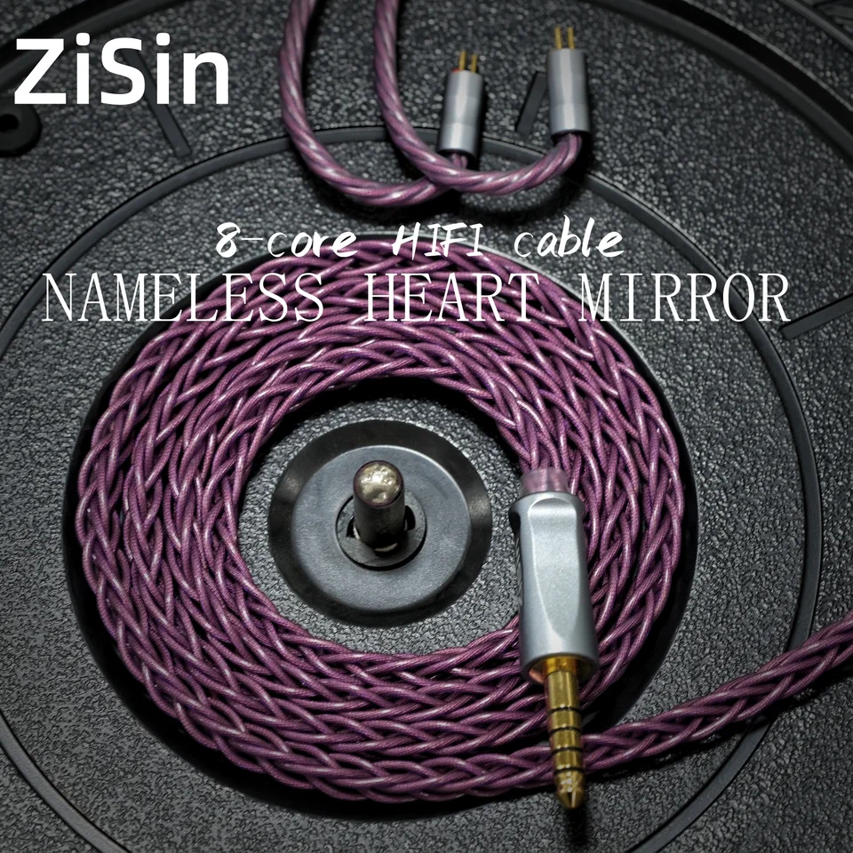 ZiSin-332 8コアHIFIイヤホンアップグレードケーブル、3.5/2.5/4.4mm
