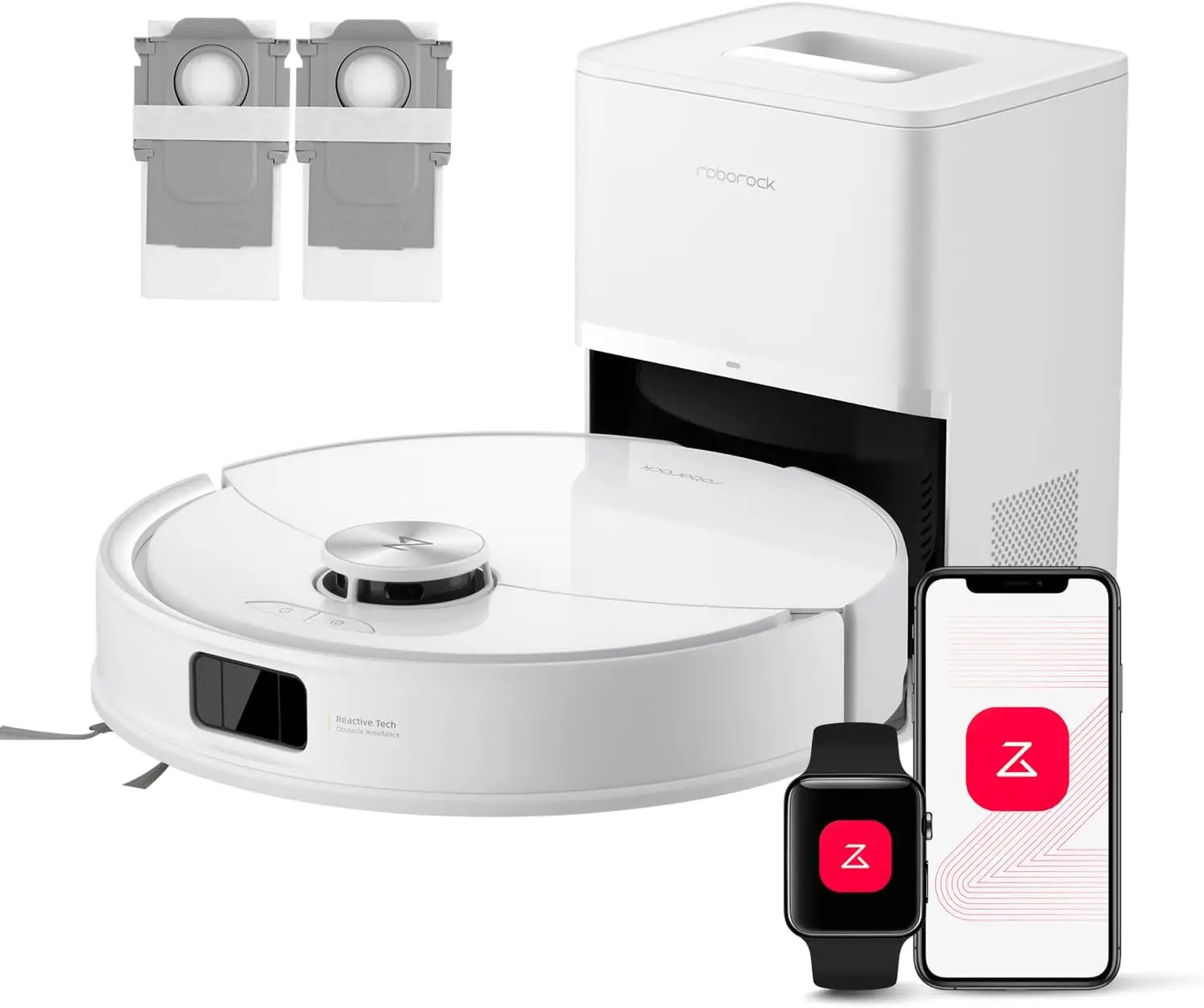 roborock Q10 S5+ (Upgrade van S8 Plus) Robotstofzuiger en dweil, 10.000 Pa zuigkracht, dubbel anti-klit systeem, VibraRise 2.0 dweilsysteem, 7 weken zelflediging, automatische verhoging van de dweil