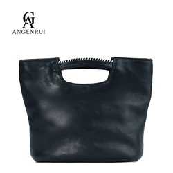 ANGENGRUI Luxury Genuine Leather Women's Bag European and American Retro Fashion Handbag One Shoulder Crossbody Bag