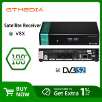 GTMEDIA V8X mars Satellite Receiver DVB-S/S2/S2X 1080P HD 2.4G WIFI HEVC 10bit TV Decoder Upgraded by Freesat V8 NOVA tv box