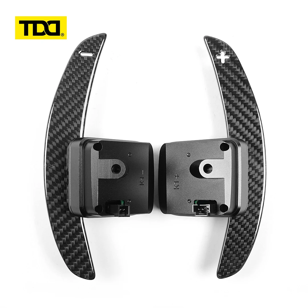 

Глянцевые магнитные переключатели из углеродного волокна TDD, совместимые с Camaro/SS Corvette C7 Plug & Play, переключатель передач на руле