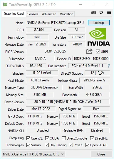 Б/У видеокарта RTX 3070 8 ГБ без LHR 256 бит GDDR6 компьютерные игровые видеокарты Nvidia RTX 3070M графический процессор для майнинга 65-68 мм