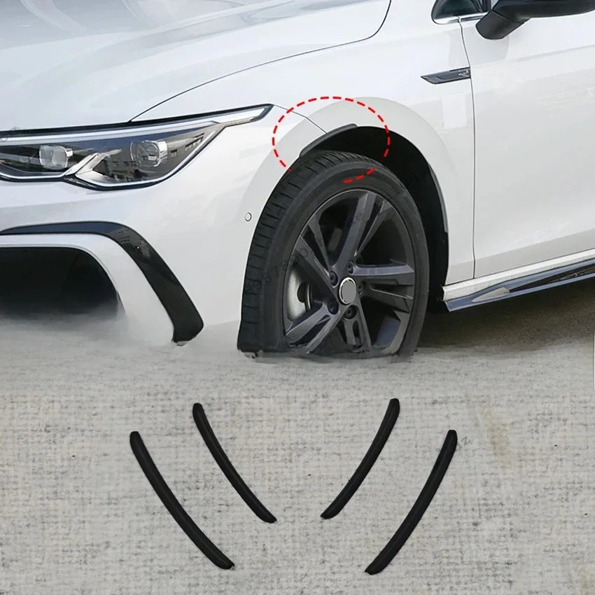 4szt Błotnik samochodowy Naklejka na brwi przedłużająca Szeroki ochraniacz nadkola Do Volkswagen Golf Mk8 2020-2024 Uniwersalne błotniki ABS — 2