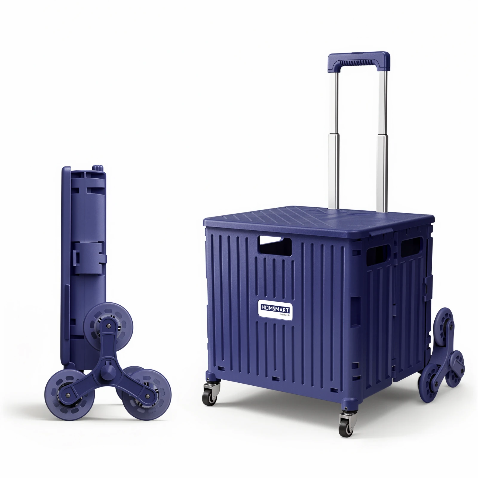 

Viviendo Foldable 65L Running Wheel Shopping Cart, Purple