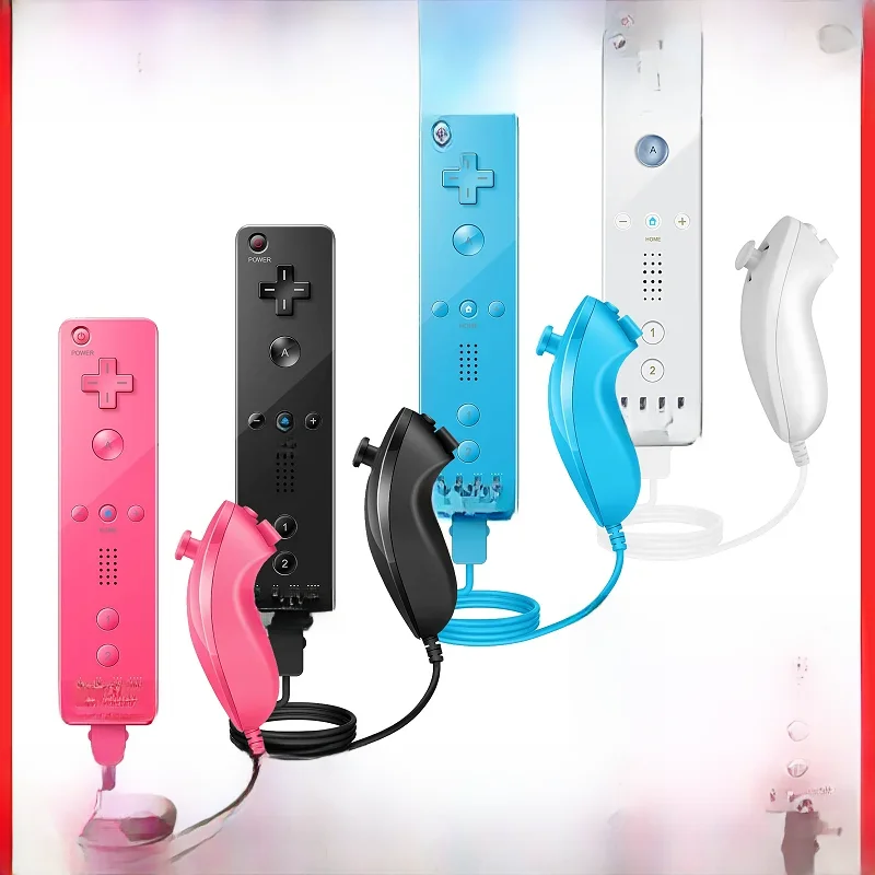 Controlador Nintendo Wii Conjunto com Estojo de Silicone, Gamepad Remoto, Joystick Sem Fio, Motion