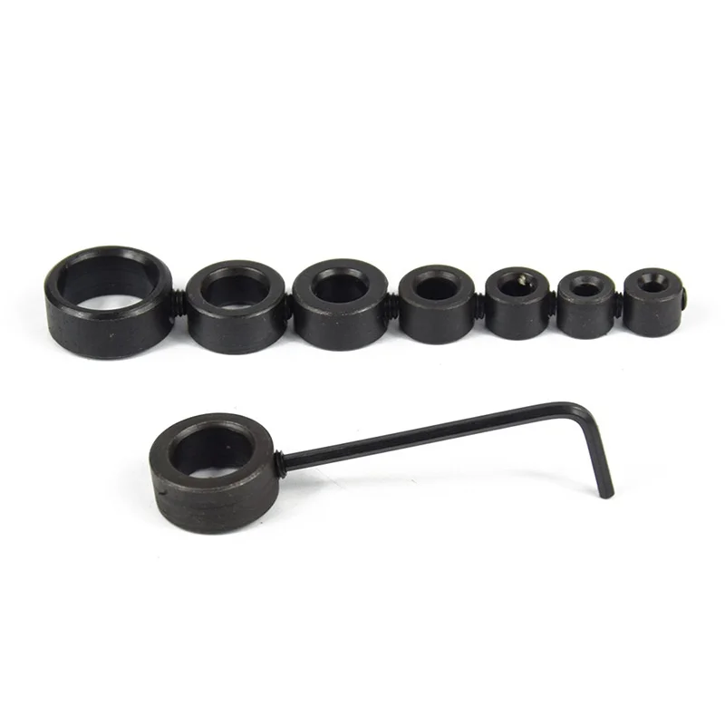 STONEGO-collar de tope de profundidad para broca de carpintería, anillo de límite para Broca, 8 piezas, 3mm-16mm