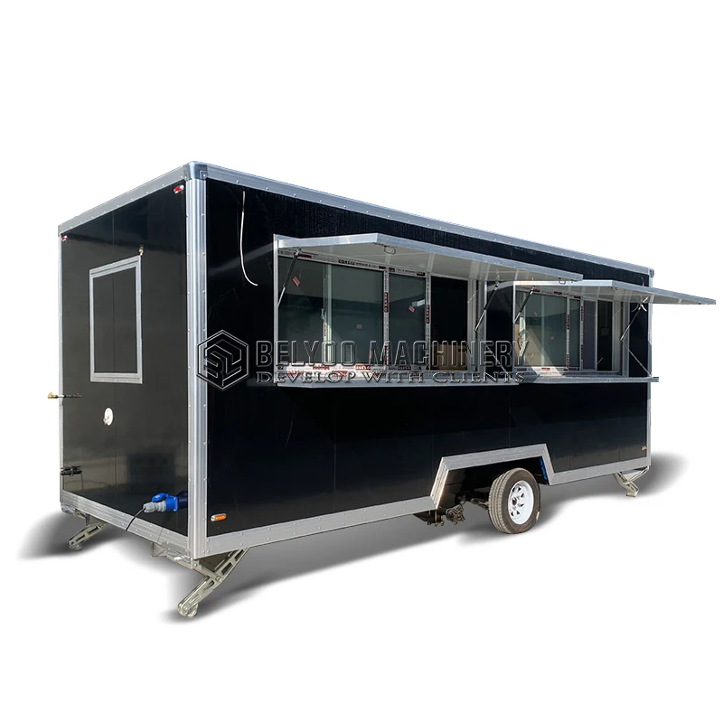 Belyoo Hot Sale Fully Equipped Food Truck for Sale Europe Customized Concession Bubble Tea Coffee Vending Cart Food Trailer