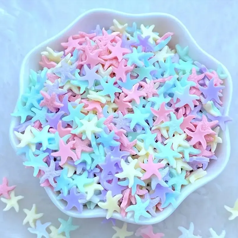 30Pcs Summer Beach Series Nail Charm Parts Jewelry 3D Cute Mini Conch Starfish Bow Flat Back Resin Nail Art Decorat Accessories