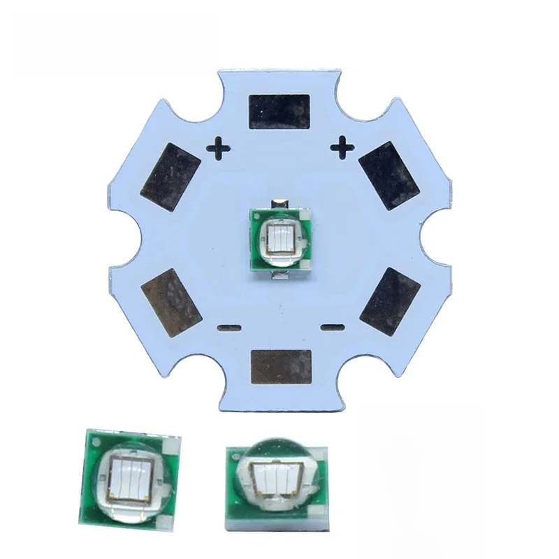1 sztuk 3W 3535 wysokiej dioda LED dużej mocy światło ultrafioletowe Chip 365nm emiter dioda ultrafioletowy DIY z 8/12/14/16/20mm pcb — zdjęcie 2