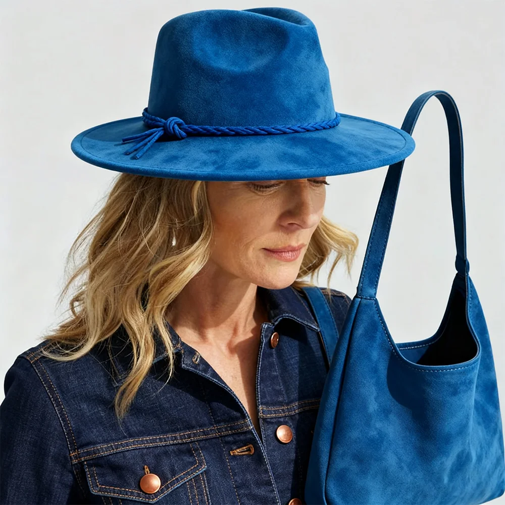 

Мягкий комплект замшевой шляпы и сумки, замшевая сумка, комплект шляпы, замшевая шляпа-федора, женская сумка-тоут, церковная шляпа Fedora, вечерние джазовые шляпы, зима и весна