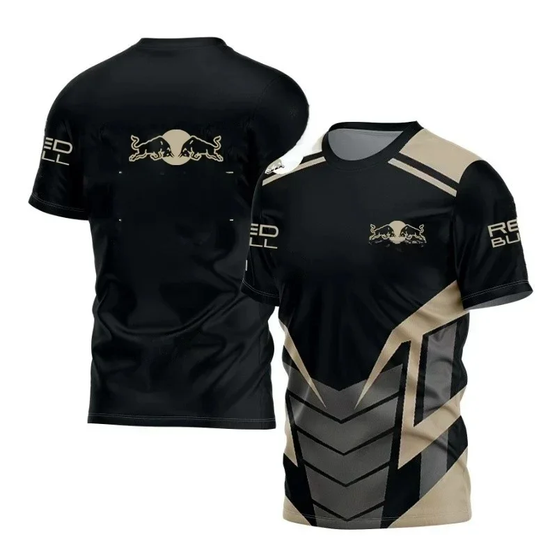 AliExpress UK Men's Red Bull Motorcycle T-shirt 3D Printing Fashion Short Sleeve Oversized Men's T-shirt Red Bull Racing Men's Cycling Jersey