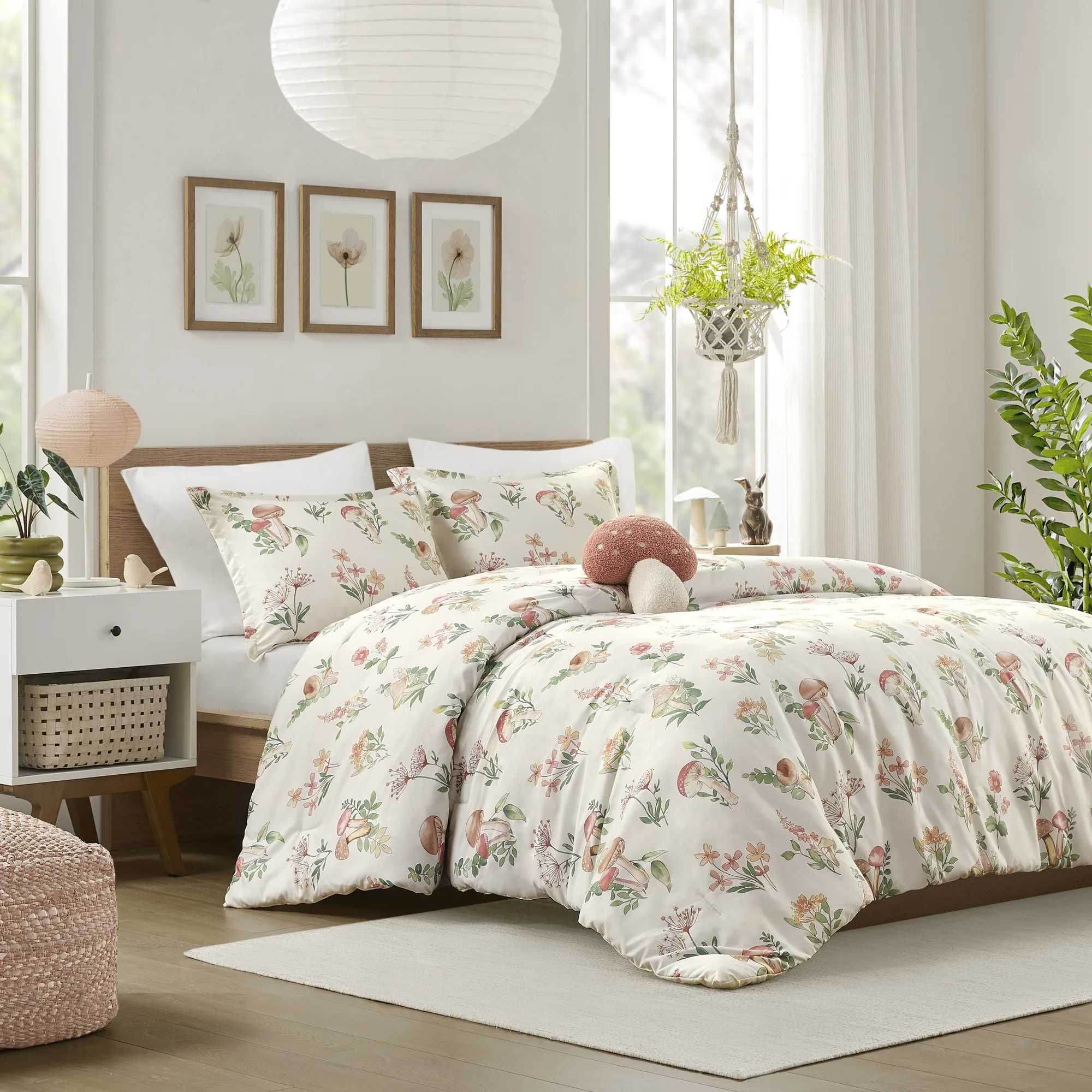 

Mushroom Garden Comforter Set Twin/Twin XL (Green + Polyester)"
