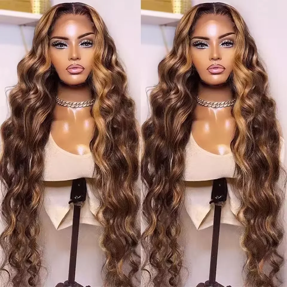 28-дюймовый, плотность 200, 4/27, объемная волна, бразильский парик из человеческих волос, HD, прозрачный, 13x4, объемная волна, часть кружевного переднего парика