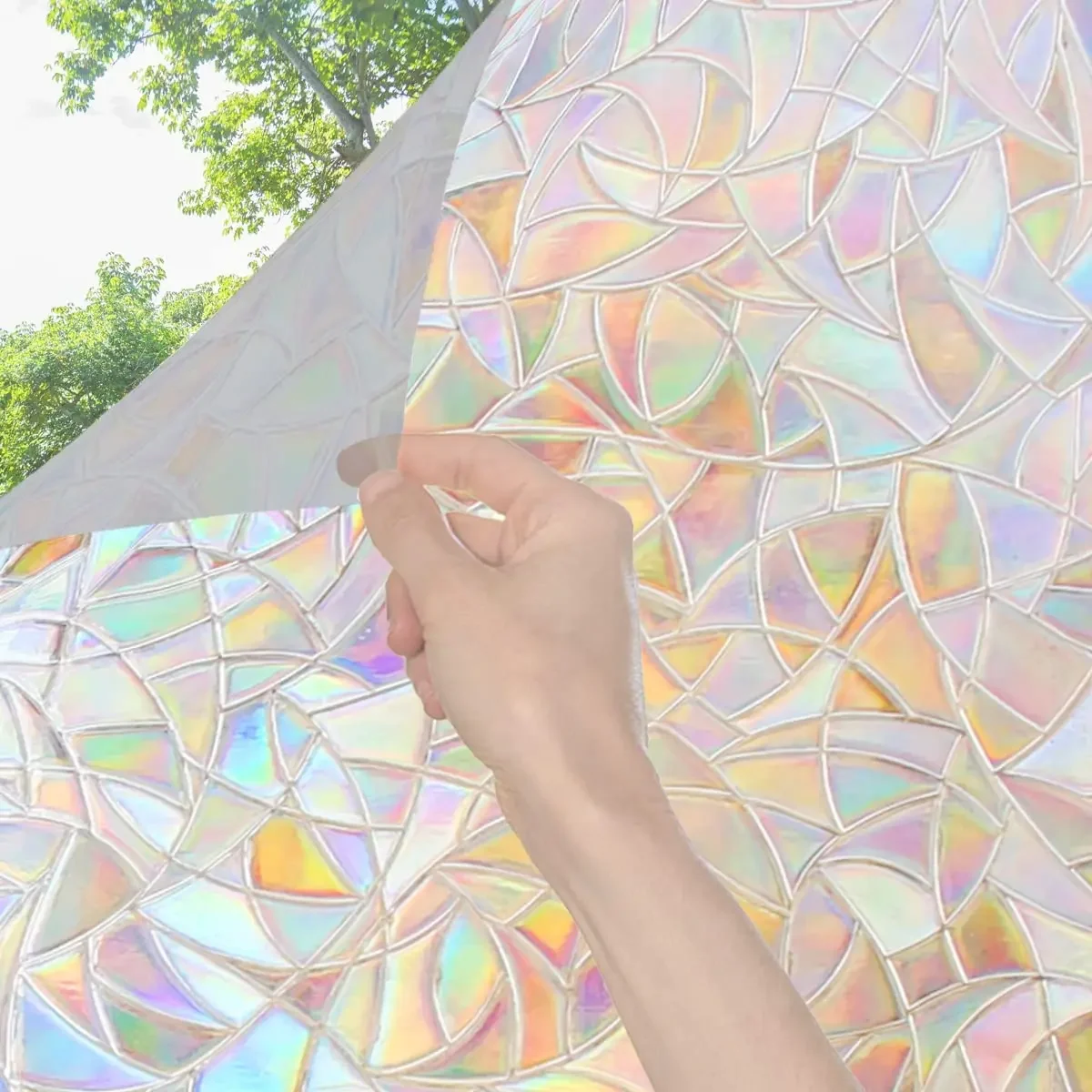 Film autocollant de confidentialitĂ© pour fenĂȘtre, paysage artistique Magnolia, Film en vinyle pour vitres, vitrail, maison et salle de bain