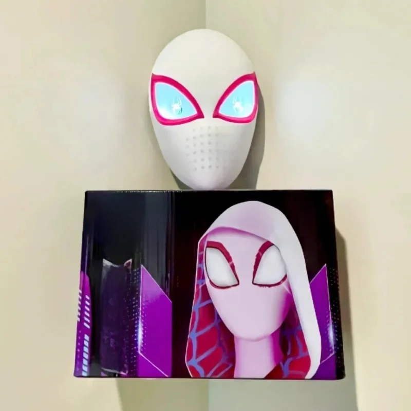 Gwen Spider Man couvre-tête mobile oeil tactile Luminescence casque électrique véritable Version masque originalité cadeau d'anniversaire jouets