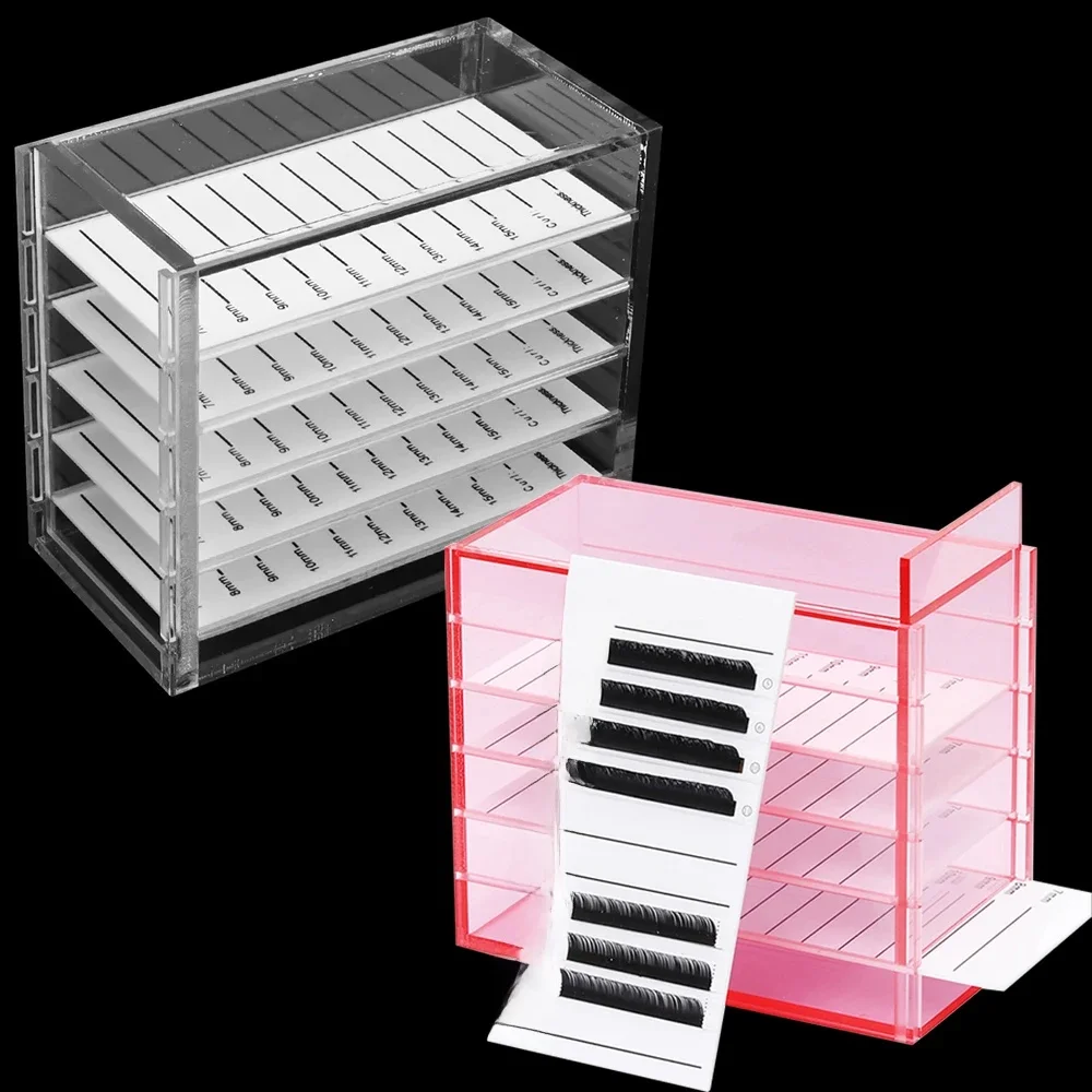 Boîte de rangement pour extensions de cils, porte-palettes en acrylique, outils de maquillage, fournitures pour faux cils, 5 couches
