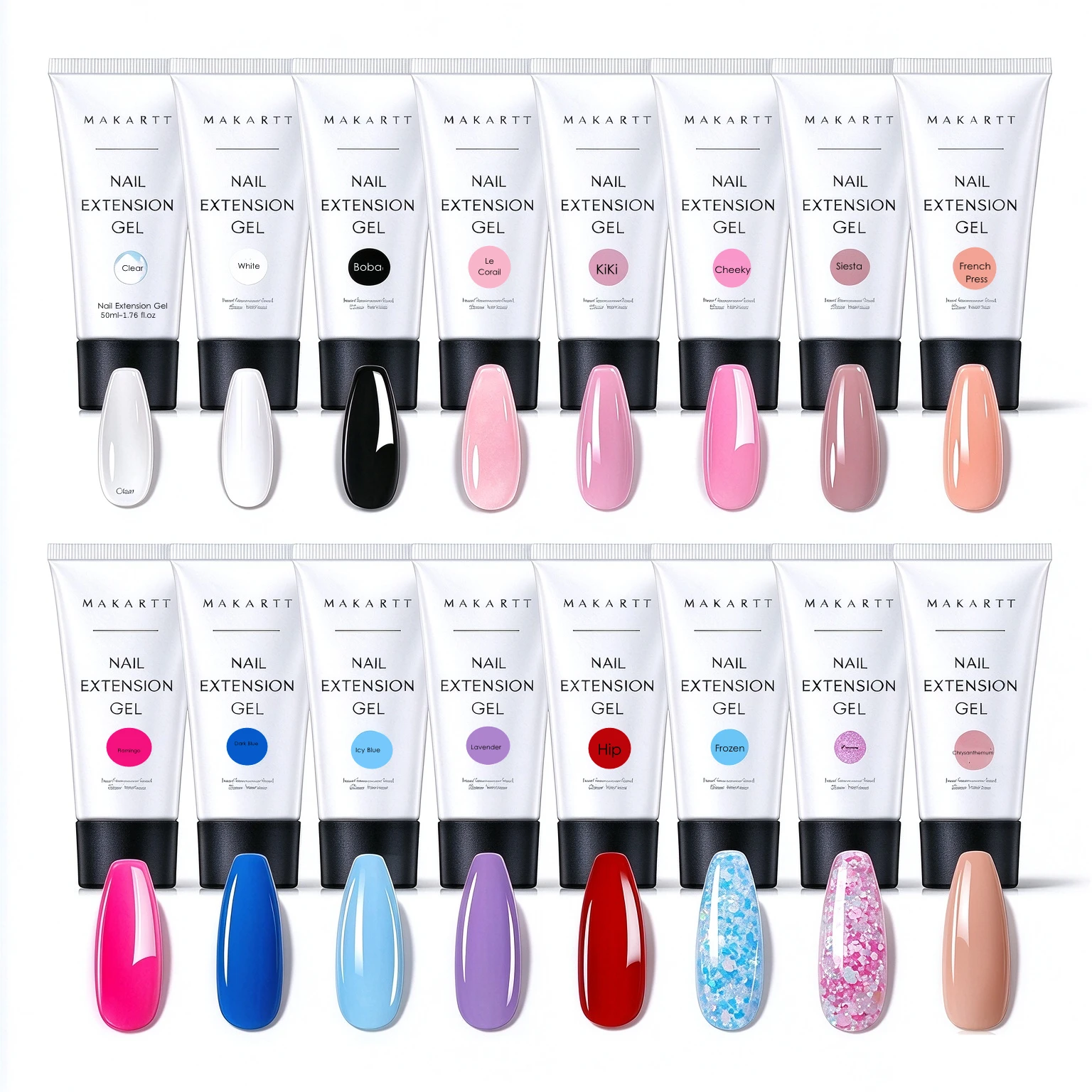 Makartt Hema Free Poly Nail Extension Gel 50ml Acrygel Builder UV LED Cure Quick Building Manicure DIY Nail Art Hard Gel