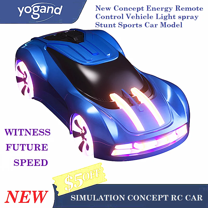 

NEW JJRC Cross Border New Concept Energy Remote Control Car Lighting Spray Stunt Sports Car Model Boy Drifting Racing Toy Gift