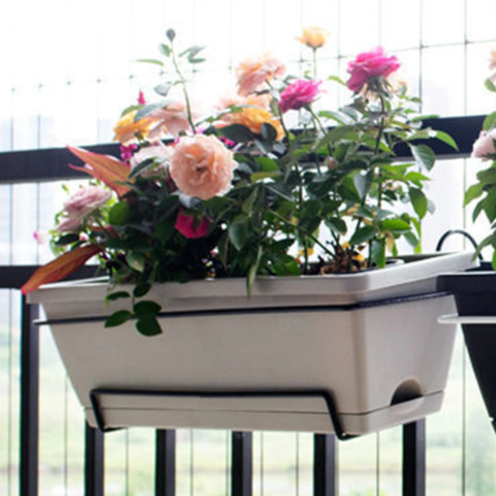 Hanging Planter for Balcony Railing Plant Basket Rectangular Home Decoration Window Box Planter Flower Pot for Patio Outside